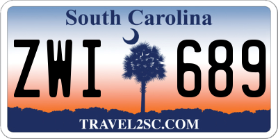 SC license plate ZWI689