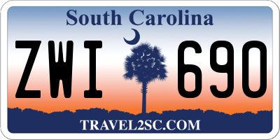 SC license plate ZWI690