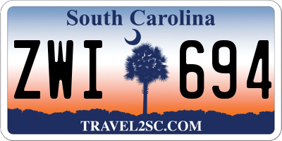 SC license plate ZWI694