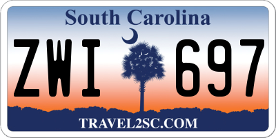 SC license plate ZWI697