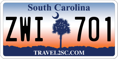 SC license plate ZWI701