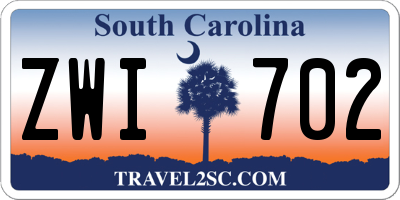 SC license plate ZWI702