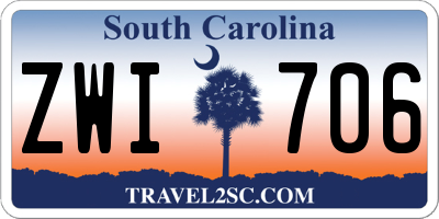 SC license plate ZWI706