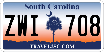 SC license plate ZWI708