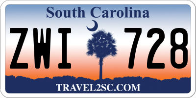 SC license plate ZWI728