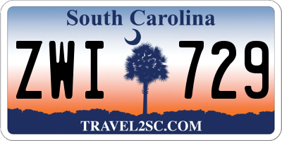 SC license plate ZWI729