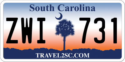 SC license plate ZWI731