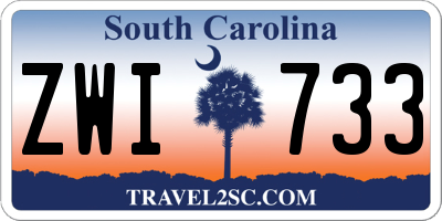 SC license plate ZWI733