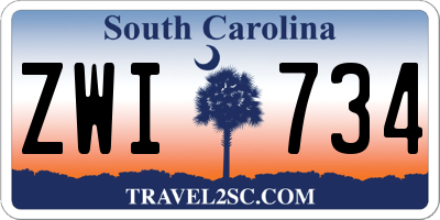 SC license plate ZWI734