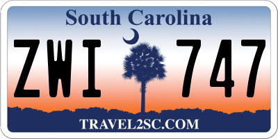 SC license plate ZWI747