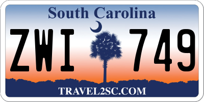 SC license plate ZWI749