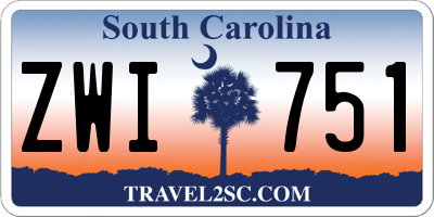 SC license plate ZWI751