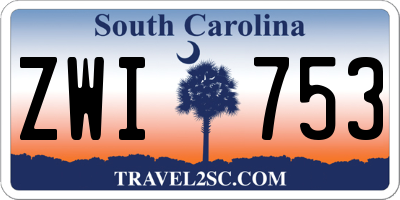 SC license plate ZWI753