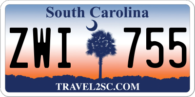 SC license plate ZWI755