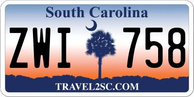SC license plate ZWI758