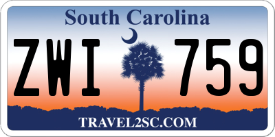 SC license plate ZWI759