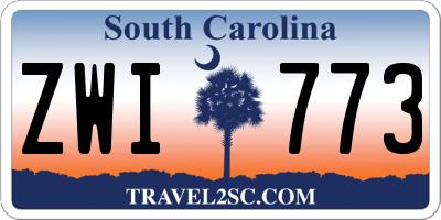 SC license plate ZWI773