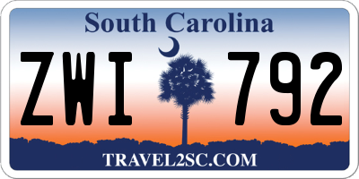 SC license plate ZWI792