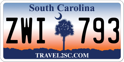 SC license plate ZWI793