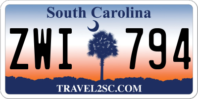 SC license plate ZWI794