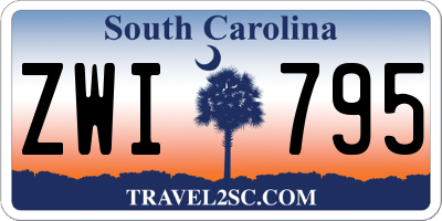 SC license plate ZWI795