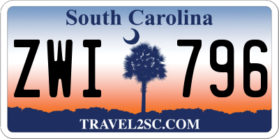 SC license plate ZWI796