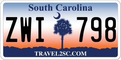 SC license plate ZWI798