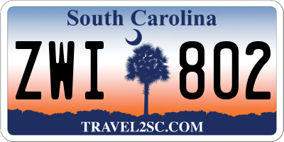 SC license plate ZWI802