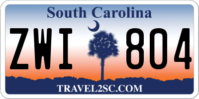 SC license plate ZWI804