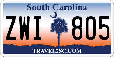 SC license plate ZWI805