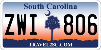SC license plate ZWI806