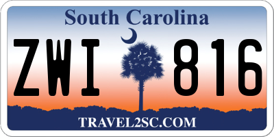 SC license plate ZWI816
