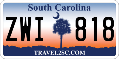 SC license plate ZWI818