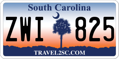 SC license plate ZWI825
