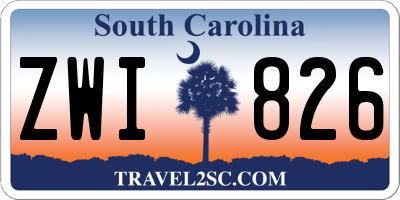 SC license plate ZWI826