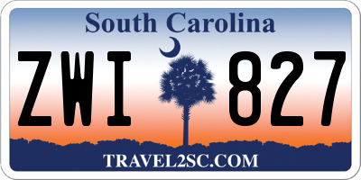 SC license plate ZWI827