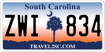 SC license plate ZWI834