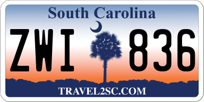 SC license plate ZWI836