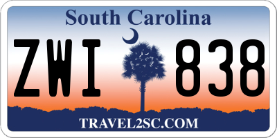 SC license plate ZWI838
