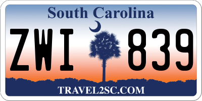 SC license plate ZWI839