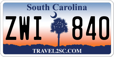 SC license plate ZWI840