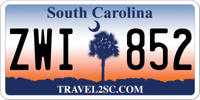 SC license plate ZWI852