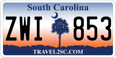 SC license plate ZWI853