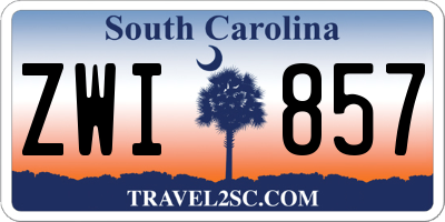 SC license plate ZWI857