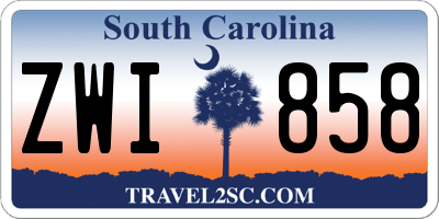 SC license plate ZWI858