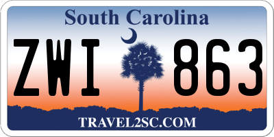 SC license plate ZWI863