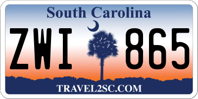 SC license plate ZWI865