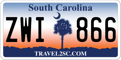 SC license plate ZWI866