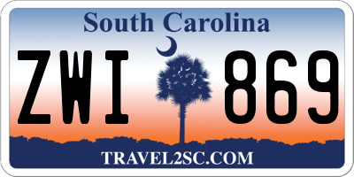 SC license plate ZWI869