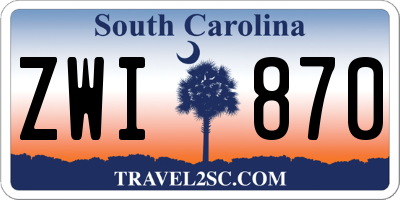 SC license plate ZWI870